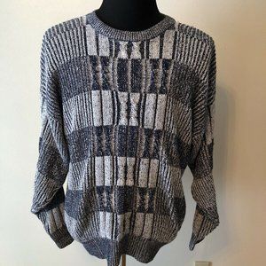 Vtg Braemar navy blue textured sweater - mens M
